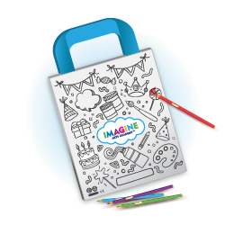An illustration of a Crayola Imagine Arts Academy take home bag